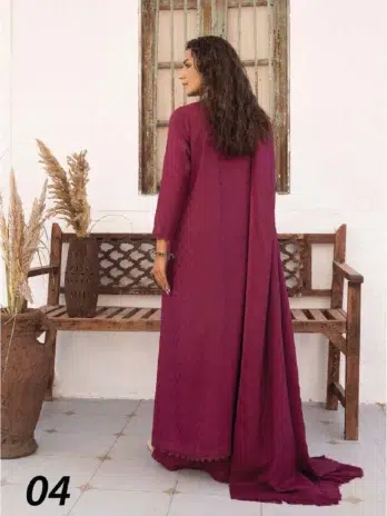 Heer by Aalaya Vol 1 HA-04-2, Luxury Dhanak Self Jacquard Masoori shawl in Pansy Purple.