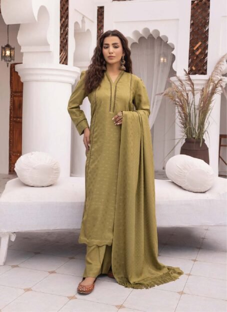 Heer by Aalaya Vol 1 HA-05-1, Exclusive Dhanak Self Jacquard Masoori shirt in Drab color.