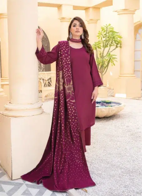 Jugnoo By Riaz Arts D-02-1, Velvet Maroon