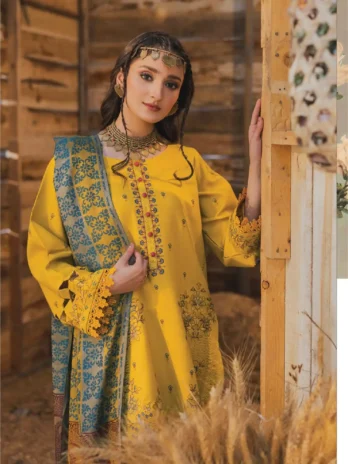 Mahrosh by Celts Vol 3 MCD-02-4 – Complete Set with Kashmiri Jacquard Shawl and Trouser