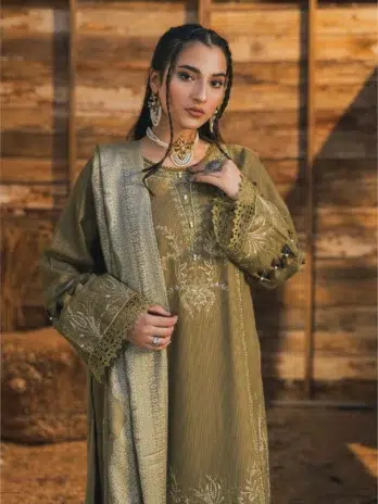 Mahrosh by Celts Vol 3 MCD-04-4 – Complete Set with Kashmiri Jacquard Shawl and Plain Dyed Trouser