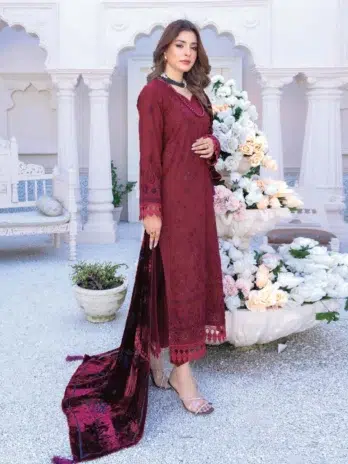 Shumail By Riaz Arts D-03-2, Solid Pink unstitched viscose fabric