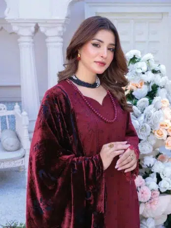 Shumail By Riaz Arts D-03-3, Solid Pink viscose fabric details