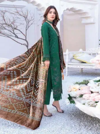 Shumail By Riaz Arts D-07-2 Green Velvet Palachi Shawl