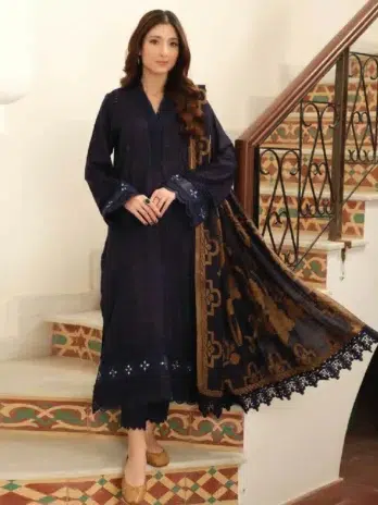 Tehzeeb by Riaz Arts TL-330-1, Dark Blue, Elegant Unstitched Fabric