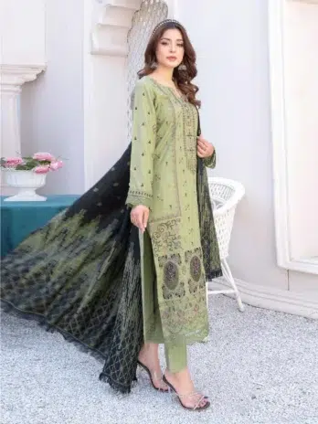 Zoha By Riaz Arts D-02-2 in Thistle Green