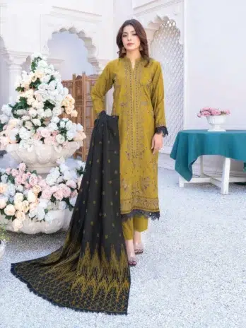Zoha By Riaz Arts D-04-1, Satin Sheen Gold color