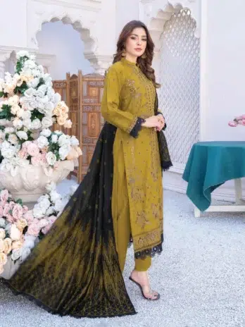 Zoha By Riaz Arts D-04-2, Satin Sheen Gold color