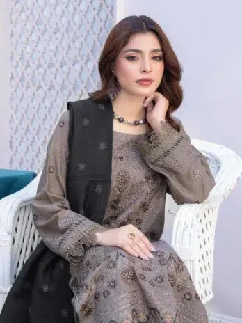 Zoha By Riaz Arts D-06-3, unstitched 3-piece embroidered outfit in Cinereous