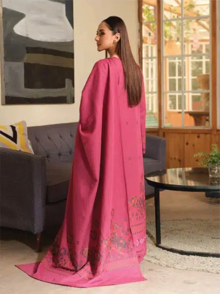 Aster by Johra JH-704 -2, Dark Pink, Jacquard Khaddar 3-piece Set