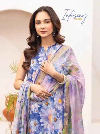 Gullbano by Gulljee D-07 -3 in Dusky Blue color