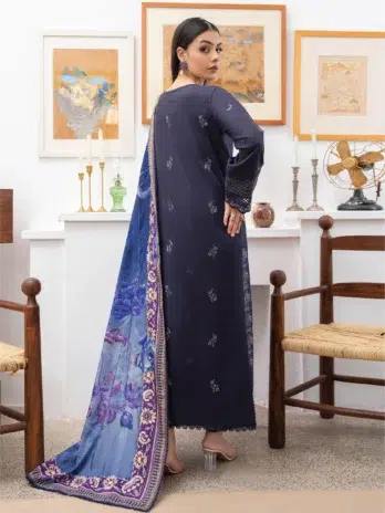 Mahi by Gulljee MG-09 -2, Ebony Clay color, embroidered luxury linen fabric