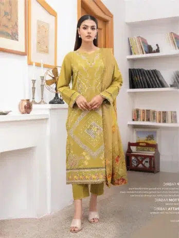 Mahi by Gulljee MG-11 -1, Desert color, luxury embroidered linen fabric set.