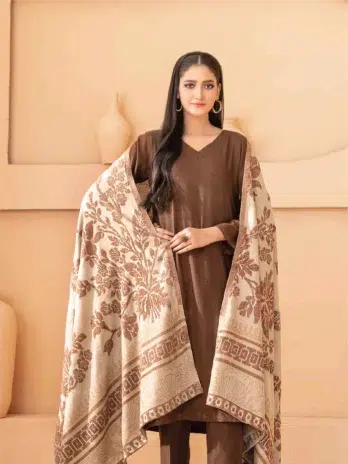 Mahzala By Tawakkal D-3730 -2, Brown, Detailed Shirt Design Close-Up