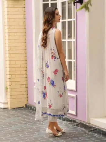 Tehzeeb by Gulljee D-04 -2, Heathered Grey, elegant unstitched attire.