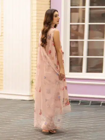 Tehzeeb by Gulljee D-06 -2 in Pinkish Grey, highlighting intricate embroidery and elegant design from the 2024 Tehzeeb collection.
