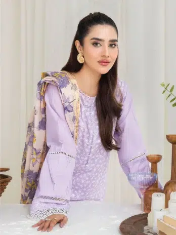 Coco Cherry by Gulljee D-10 Embroidery Close-up in Wisteria Purple