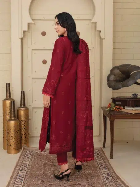 Dil E Naaz By Aalaya D-04 red dress styled for winter fashion trends