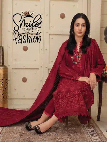 Dil E Naaz By Aalaya D-04 complete outfit display in red