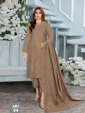 "Heer by Aalaya ART-04 in Pale Brown - Elegant embroidered outfit"