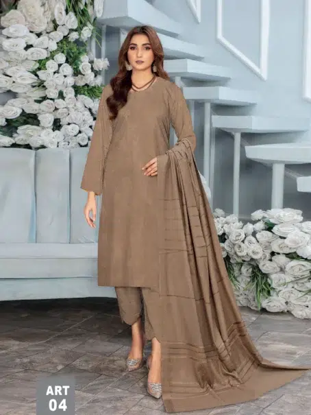 "Heer by Aalaya ART-04 in Pale Brown - Elegant embroidered outfit"