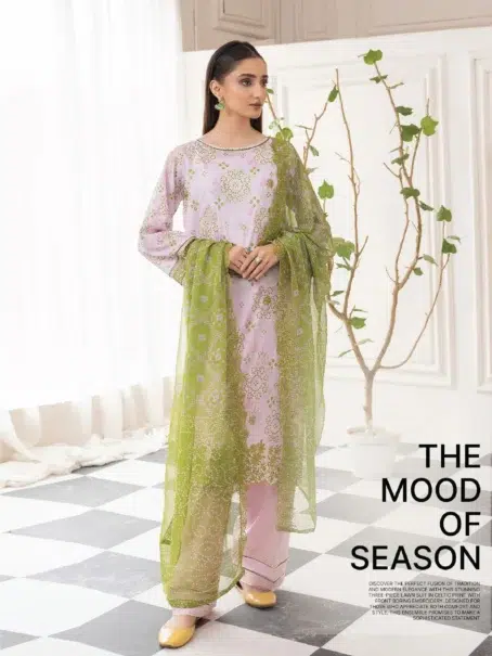 Nora by Gulljee A-02 - Sleeves Embroidery in Pink Flare