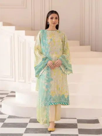 Front view of Nora by Gulljee A-11 in Rodeo Dust with intricate embroidered patterns