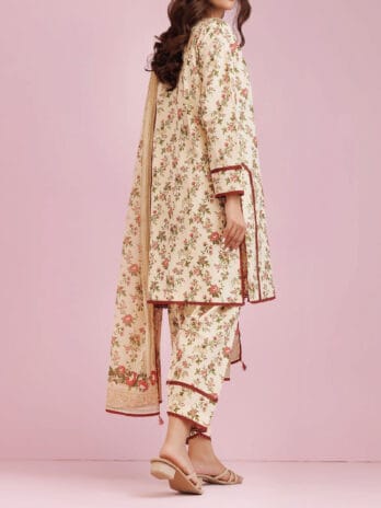 Orient Lawn Collection D-01 stylish cream dress layout for summer fashion