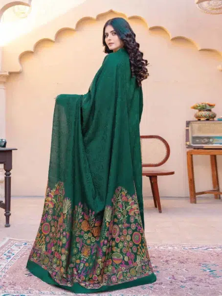 Draped fabric view of Roniq By Riaz Arts D-04 in Plantation green