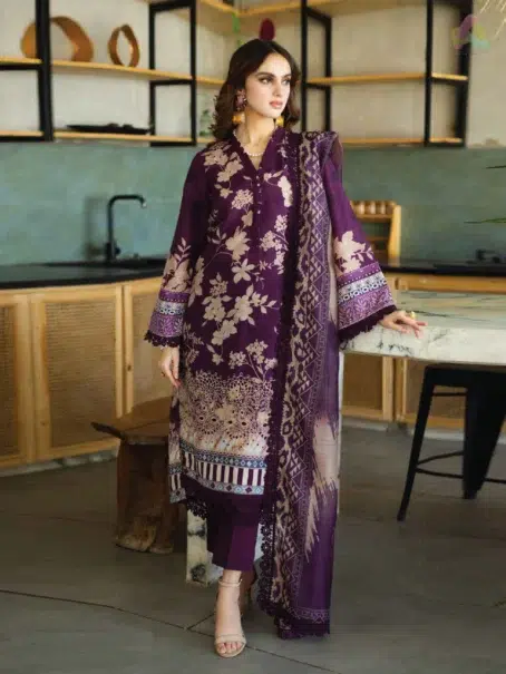 "Front view of Aafreen by Riaz Arts AF-160 lawn collection with intricate embroidery and stylish design."