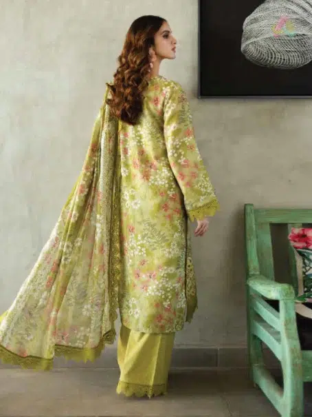 "Back view of Aafreen by Riaz Arts AF-162 embroidered lawn collection with delicate embroidery and stylish detailing."