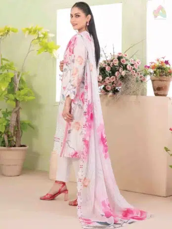 Tawakkal D-1711 – Back Side of Slub Lawn Shirt with Elegant Print