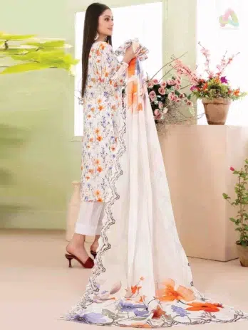 Back design of Erva by Tawakkal D-1715 – digitally printed slub lawn shirt