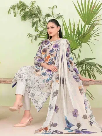 Full outfit view—Erva by Tawakkal D-1718 with shirt, dupatta, and shalwar