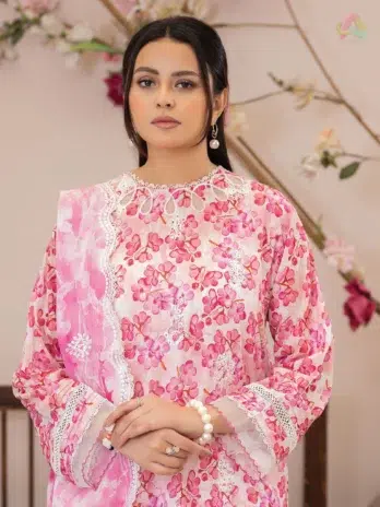 Back and Sleeves Design – Brenish Gulal D-03 Digital Lawn Fabric