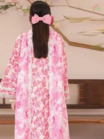 Close-Up View – Embroidered Organza Bunch & Shirt Detailing of Gulal D-03