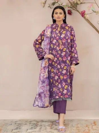 Gulal by Brenish D-05 – Embroidered Digital Lawn Shirt Front View