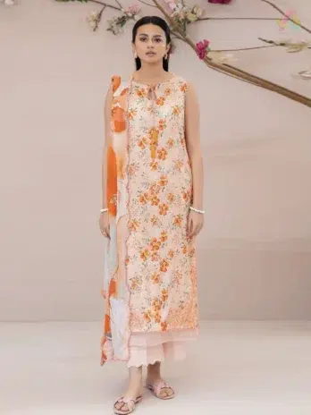 Gulal by Brenish D-06 – Embroidered Digital Lawn Shirt Front View