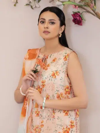 Organza Embroidered Front Bunch & Boring Detailing Close-Up – Brenish D-06