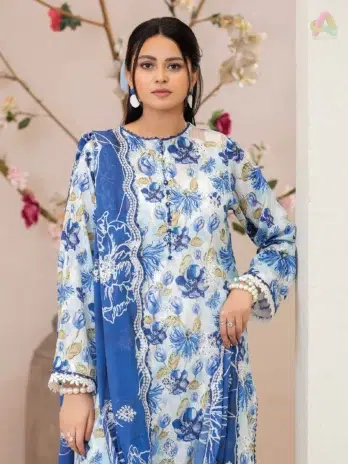 Detailed View of Organza Embroidered Bunch & Boring Embroidery – D-07 by Brenish