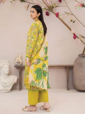 Digitally Printed Lawn Shirt Back & Sleeves – D-08 by Brenish