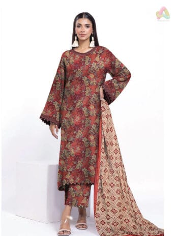 Khaadi Lawn D-01 Printed Shirt Front and Sleeves – 2025 Summer Collection