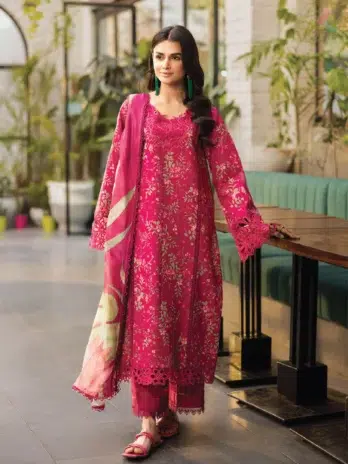 Full Set – Rang Rasiya Aria Lawn Shirt, Dupatta & Cambric Trouser Unstitched Suit