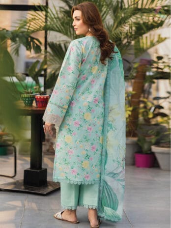 Back View – Complete Look of Mellow Lawn Shirt with Slub Dupatta