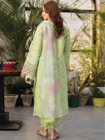 Back View – Rang Rasiya Rose Mary Complete Lawn Suit with Dupatta and Trouser