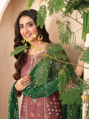 Close-up of Embroidery on Maylea By Tawakkal D-1356 Lawn Shirt