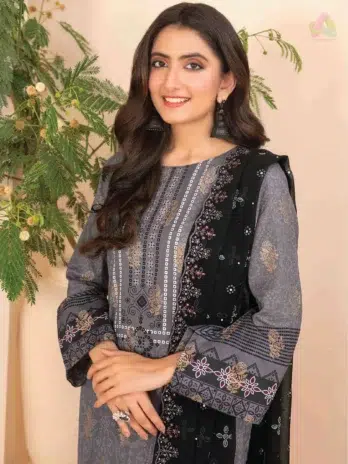 Embroidery Details – Close-Up View of Maylea By Tawakkal D-1360 Shirt