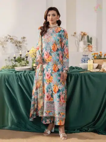 Noa by Brenish Vol 1 D-02 – Digitally Printed Lawn Front with Embroidered Neck
