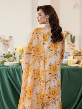 Noa by Brenish D-03 – Digitally Printed Lawn Back & Sleeves Design