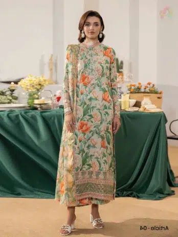 Noa by Brenish Vol 1 D-04 – Embroidered Neck and Digital Printed Lawn Front